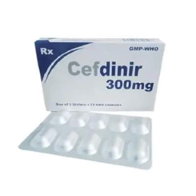 Thuốc Cefdinir 300mg S.pharm điều trị viêm phổi cộng đồng, viêm phế quản mạn (Hộp 2 vỉ x 10viên)